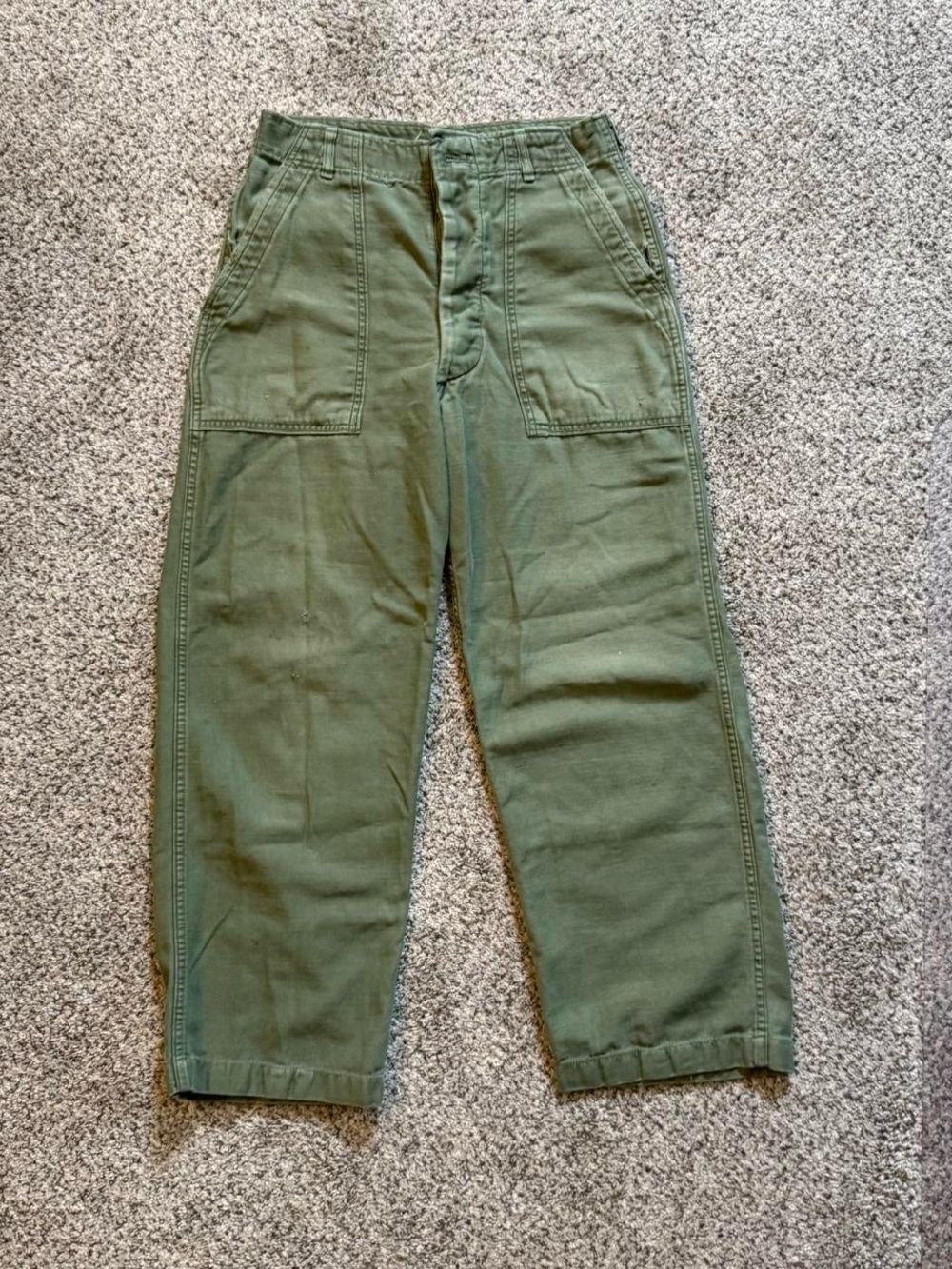 Vintage 1970s OG-107 Type 1 Class 1 Military Pants - Green